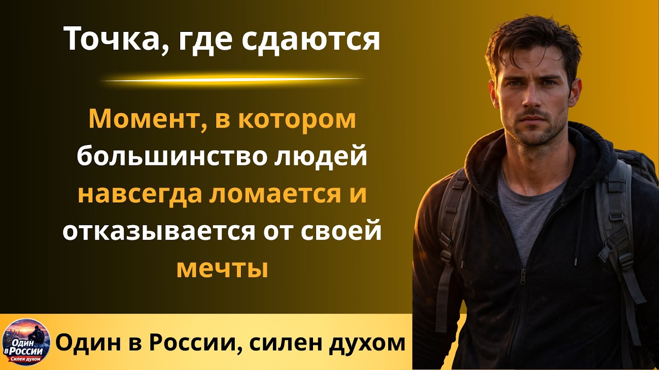 Момент, в котором большинство людей навсегда ломается и отказывается от своей мечты