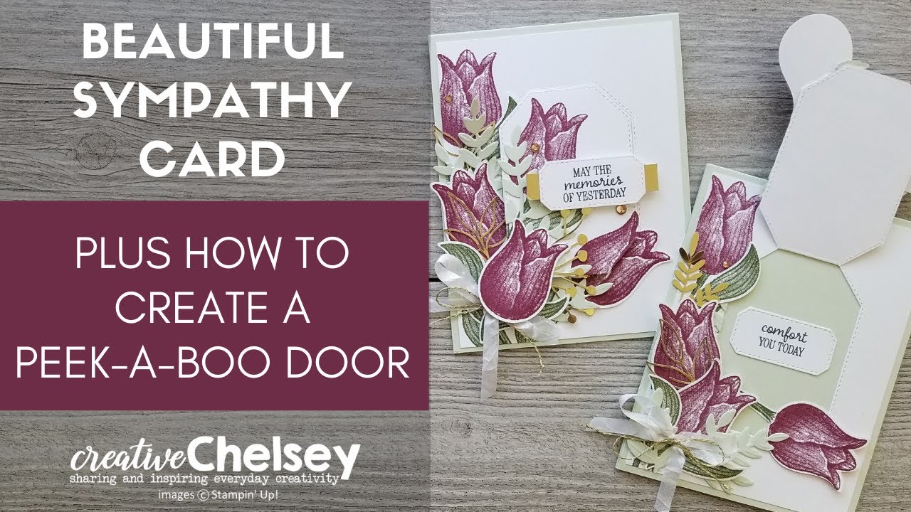 Beautiful Sympathy Handmade Card & How To Create A PEEK-A-BOO DOOR using PARTIAL DIE CUTTING