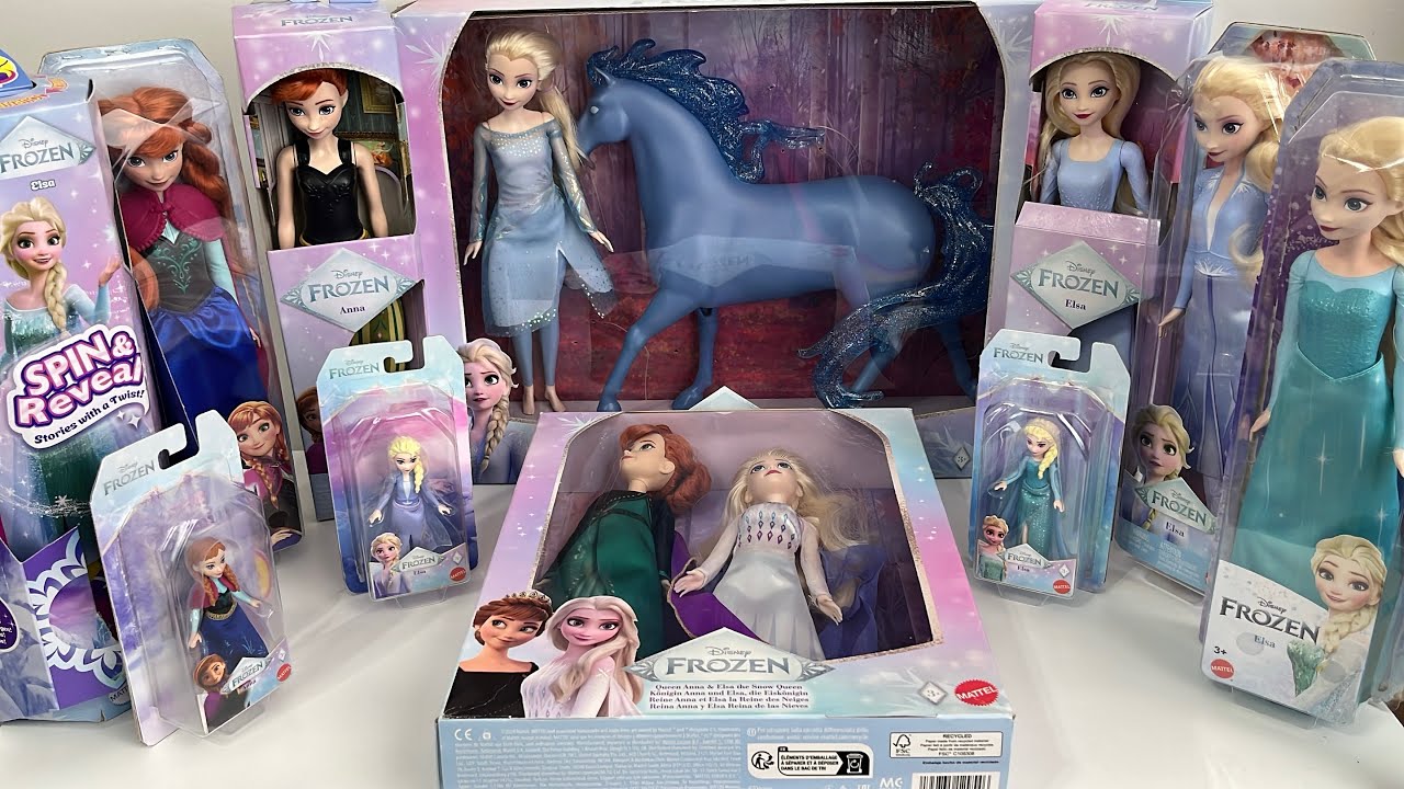 Disney Princess Doll Collection | Frozen Elsa, Anna, Belle, Ariel | ASMR Unboxing Mattel Dolls