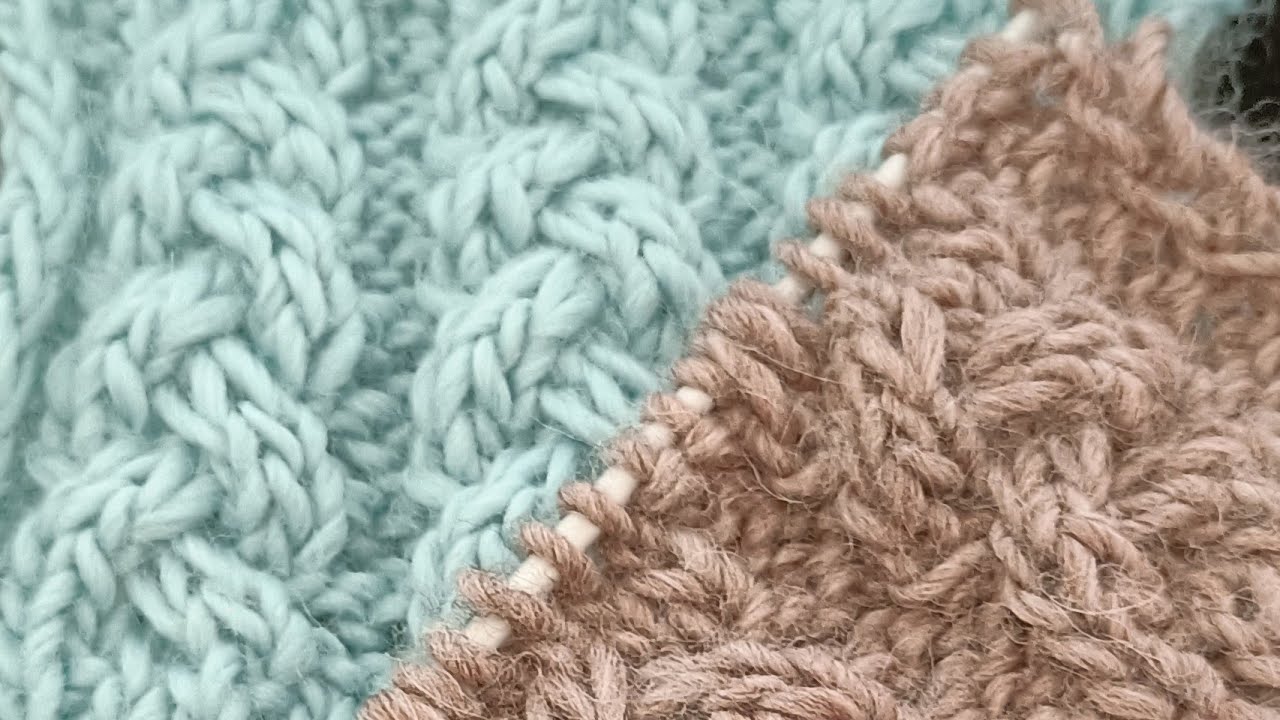 Tejido y punto de pequeñas trenzas- Tricot - Knitting.