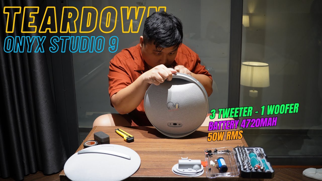 Teardown Harman Kardon Onyx Studio 9 – Mổ Ruột Loa Pin 4720mAh, Nội Thất Quá Xịn!