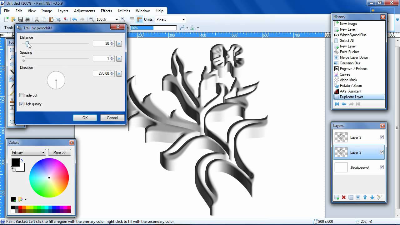 Paint.NET tutorial 3D metal shape