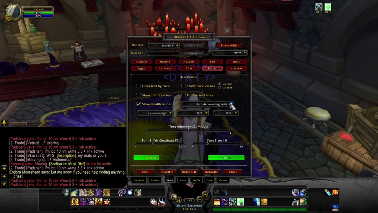 Healbot setting