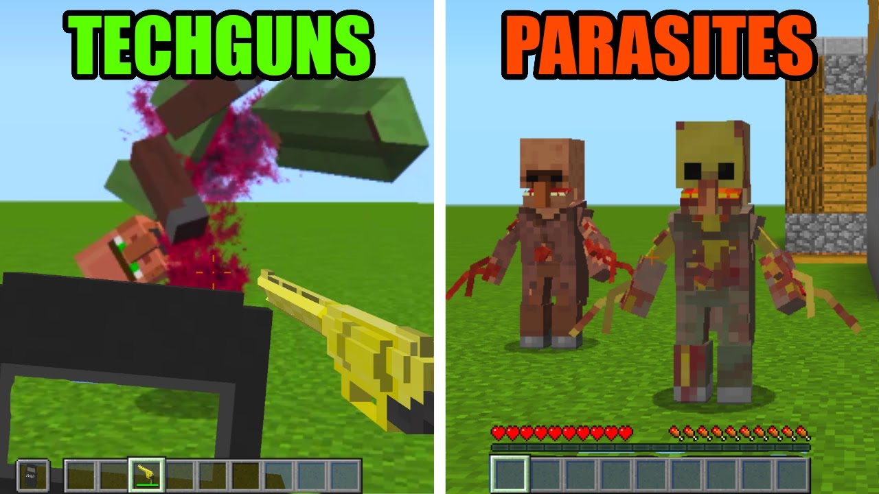 minecraft mods: techguns vs parasites