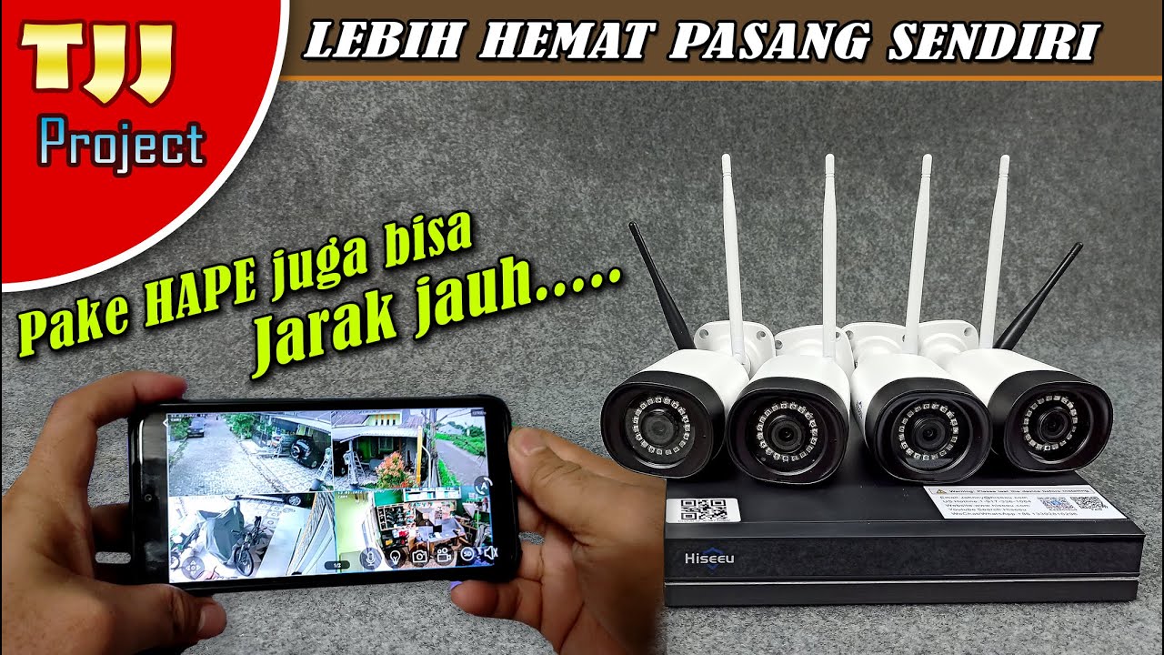 Yuk pasang sendiri biar lebih hemat, Pasang CCTV wifi Hiseeu WNKIT-4HB312 8CH ( 4 kamera )