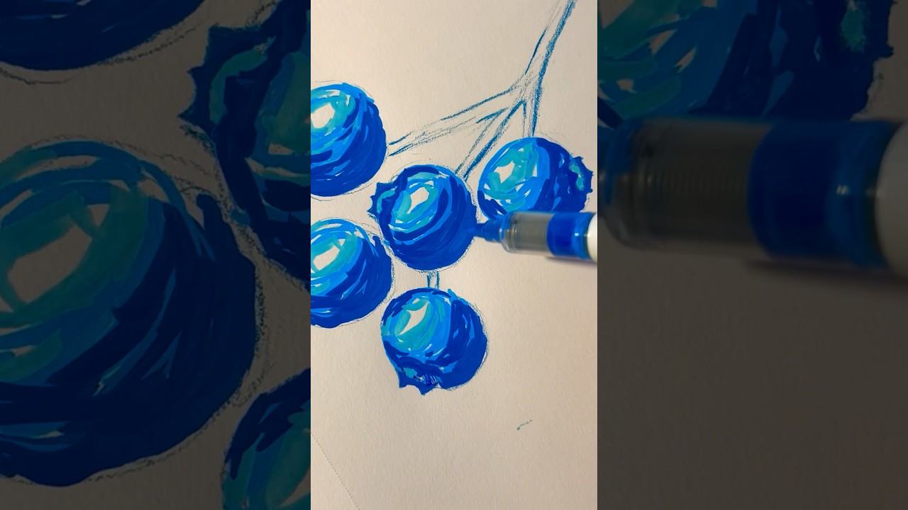 Acrylic marker blueberry✨🫐#shorts #art #viral #fyp #lyrics