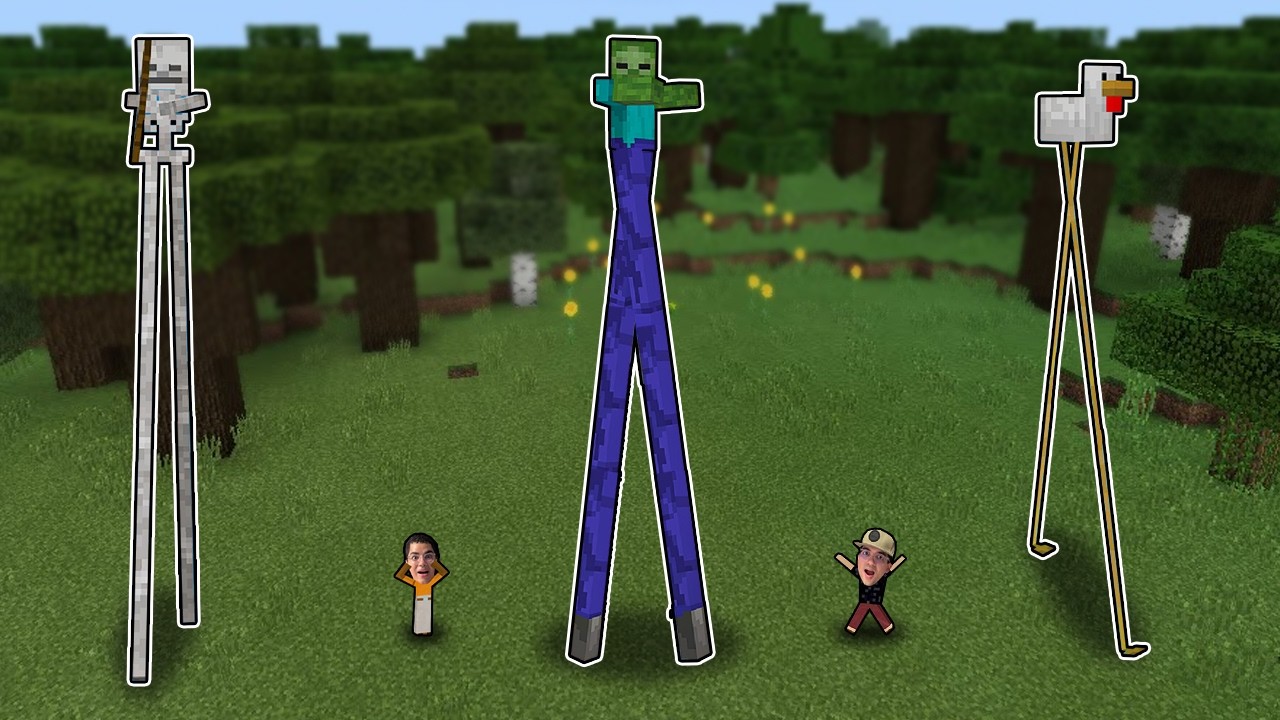 TODAS AS CRIATURAS DO MINECRAFT FICARAM COM 99999 METROS!