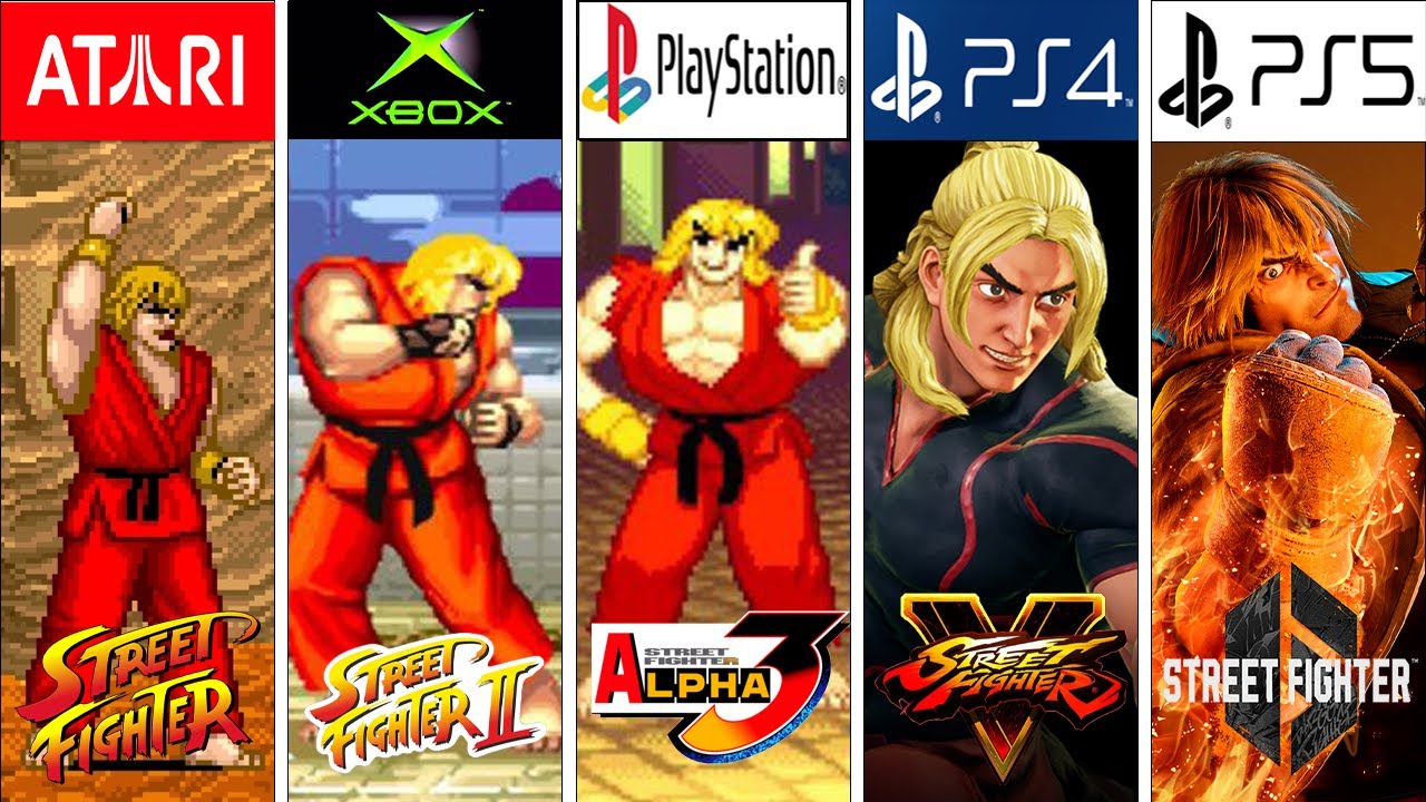 Evolution of  Ken Street Fighter #streetfighter #gamehistory #evolutionofgames