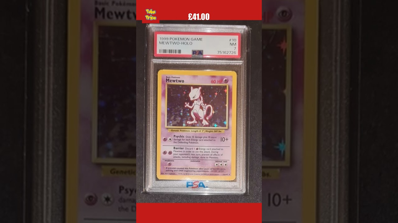 PSA 7 Mewtwo Base Set Holo Pokemon Card NEAR MINT