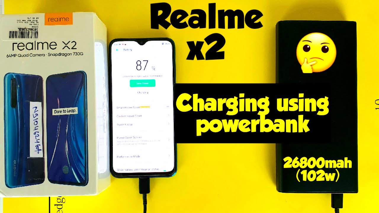 Realme x2 charging with powerbank test