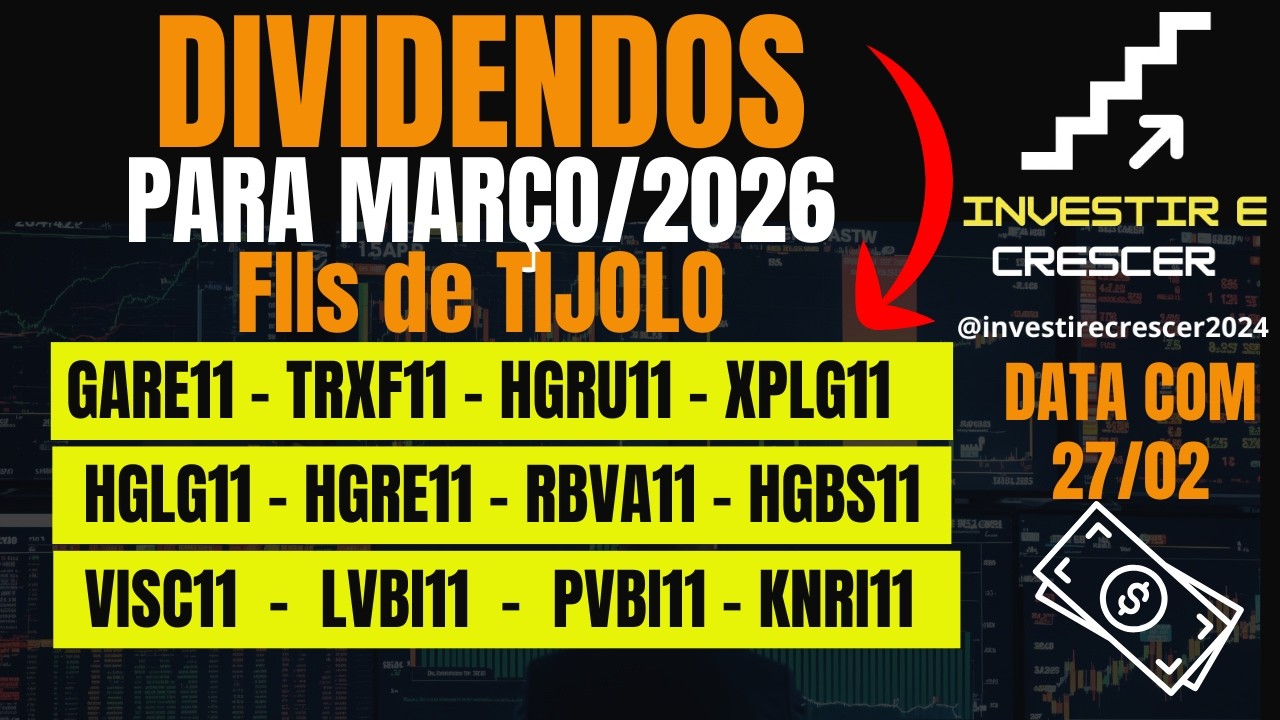 FIIs de TIJOLO: DIVIDENDOS PARA MARÇO/2026!