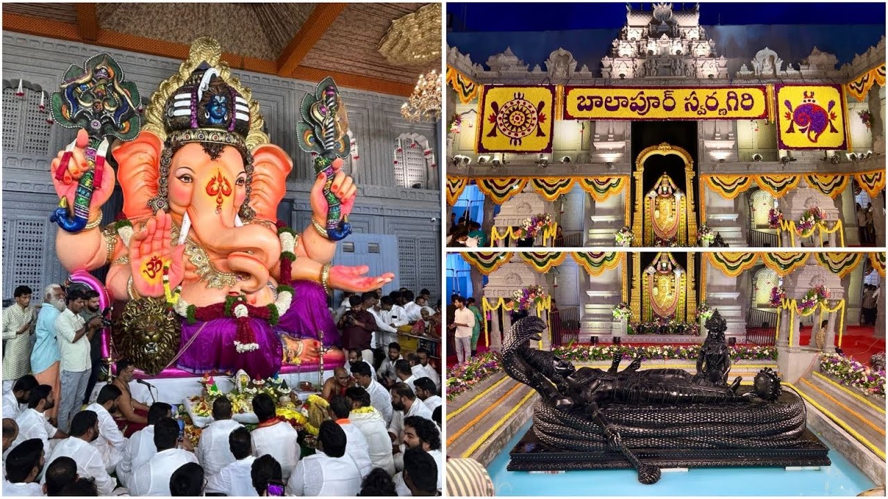 Balapur Ganesh Laddu 2025  | Lord Ganesha swarnagiri temple setup final look #ganeshchaturthi 