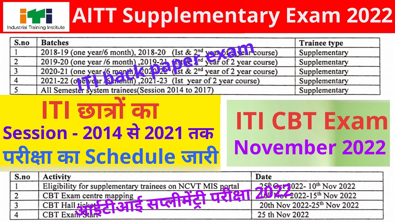 ITI supplementary exam 2022 | ITI news today | ITI update today |Supplementary AITT Exam 2022 | ITI