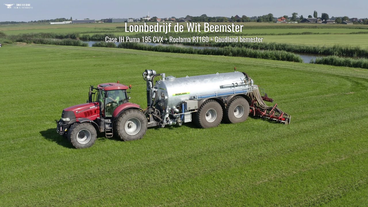 Loonbedrijf de Wit Beemster | Grasland bemesten | Case IH Puma 195 cvx + nieuwe 16 m3 Roelama tank