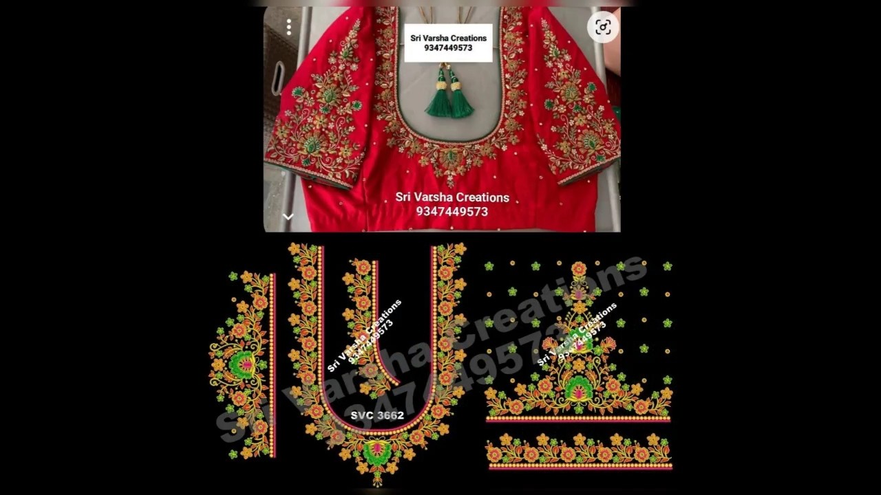 Bridal Blouse Designs Computer Embroidery Work 9347449573