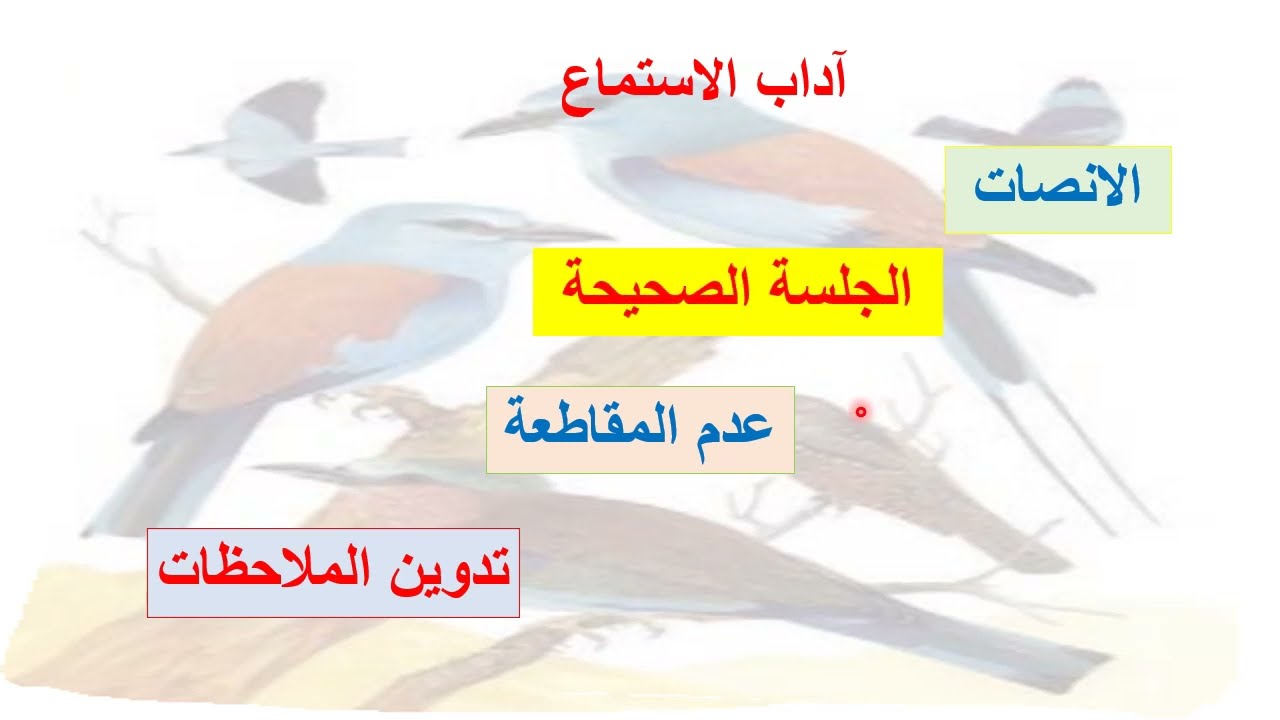 الطيور في الجزيرة العربية - استماع (ثامن) الفصل الدراسي الثاني