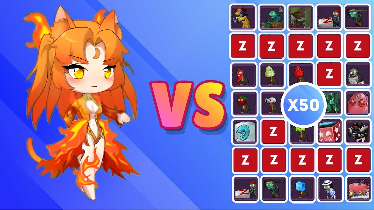RED LOTUS QUEEN 💮🔥 vs ALL ZOMBIES x50 | PvZ Fusion