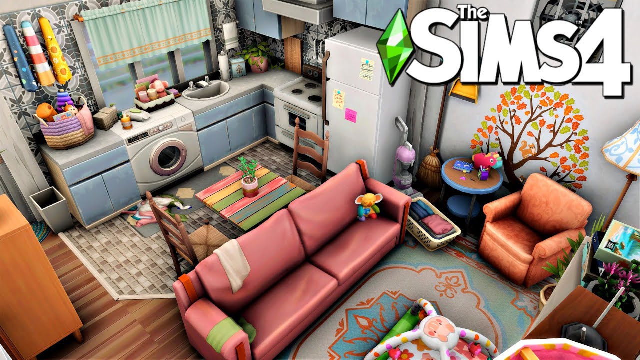 Tiny Realistic Single Mum Apartment 🧸💕 || The Sims 4 Speed Build