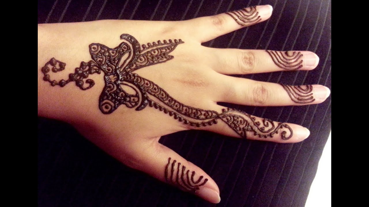 Pretty Ribbon Henna Design - Easy Bow Shaped Mehendi Design