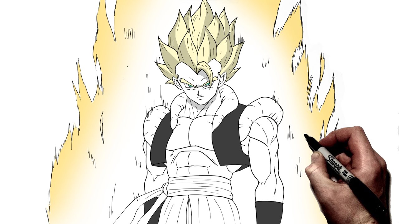 Как нарисовать Годжету &laquo;Ангел, рождённый в аду&raquo; | Пошаговое руководство | Dragon Ball