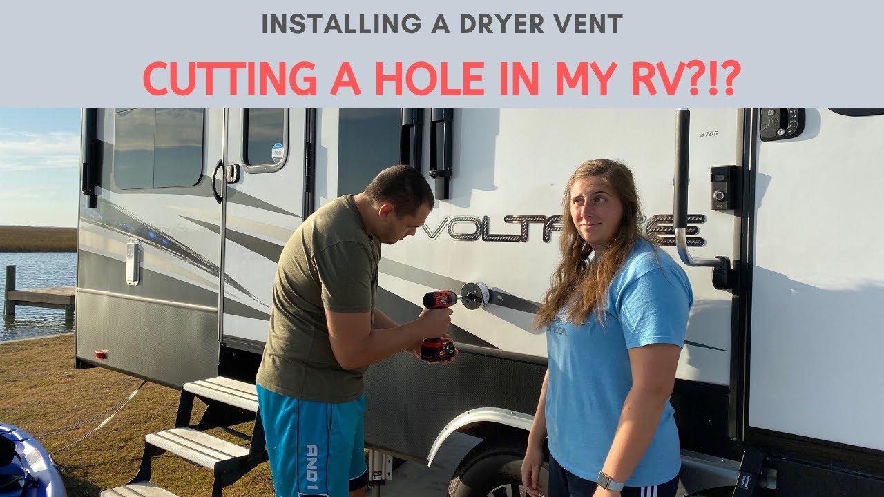 Cutting a 4 Inch Hole in the Side of My RV | Installing a Dryer Vent