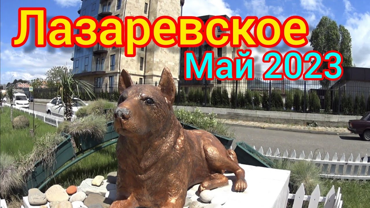 Лазаревское/пляж Багратион/ Самса из кафе Пингвин/памятник Шарику