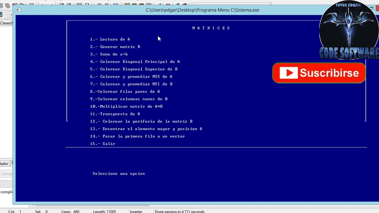 como programar un menú en c++
