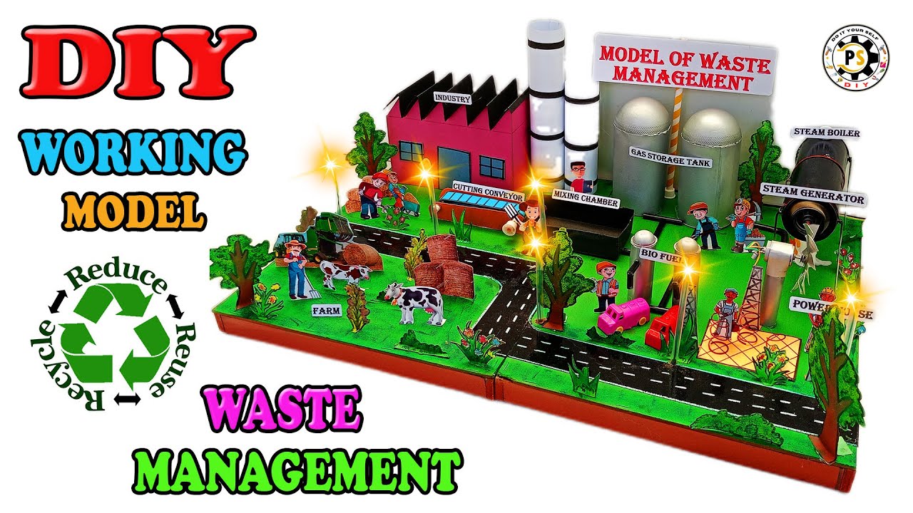 HOW TO MAKE WASTE MANAGEMENT WORKING MODEL || DIY WASTE MANAGEMENT || PROJECT SOLUTION DIY