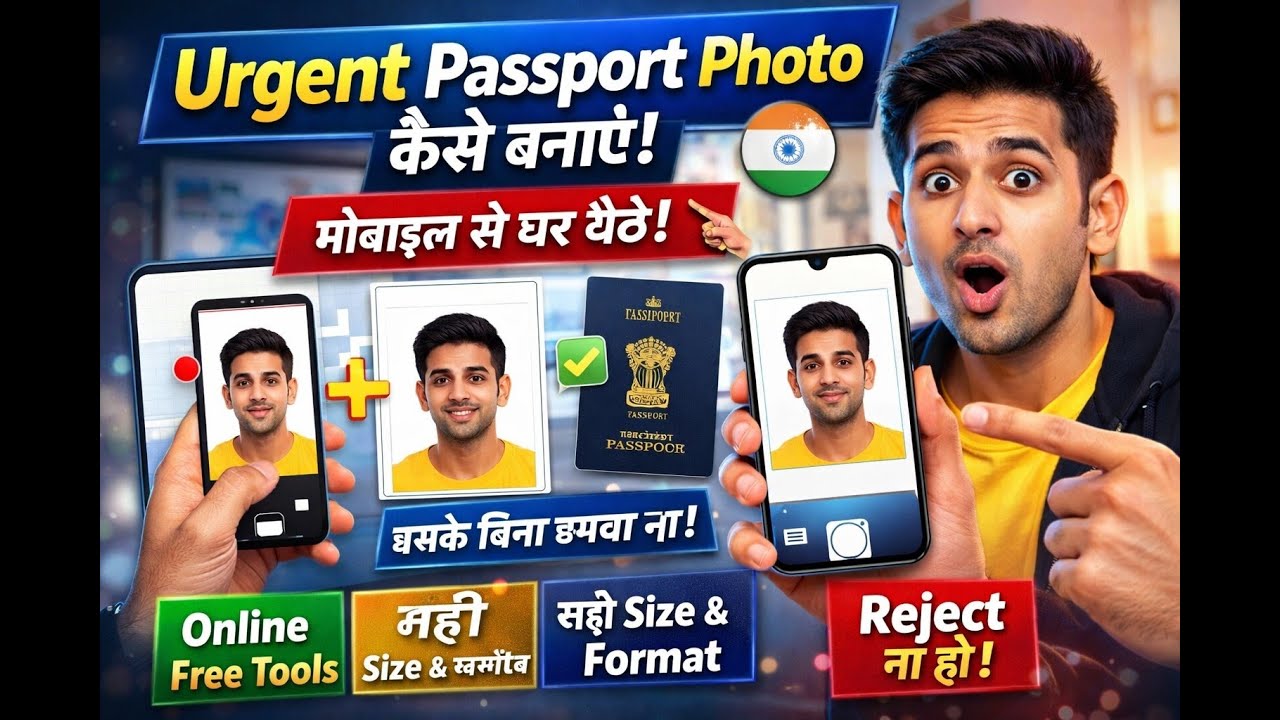 Urgent pasport size photo kese banay #photo #passportphoto #onlineform #viral 