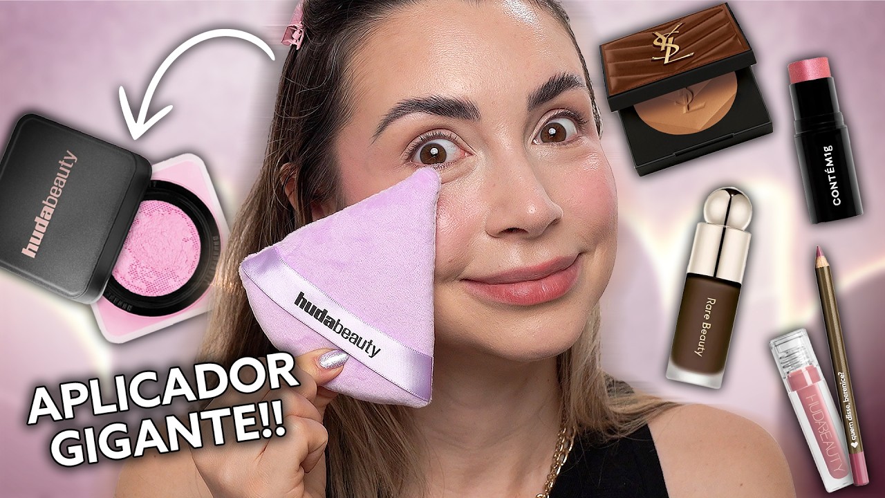 TESTANDO AS ULTIMAS NOVIDADES DE BELEZA: RARE BEAUTY, CONTÉM1G, DAILUS, HUDA BEAUTY...