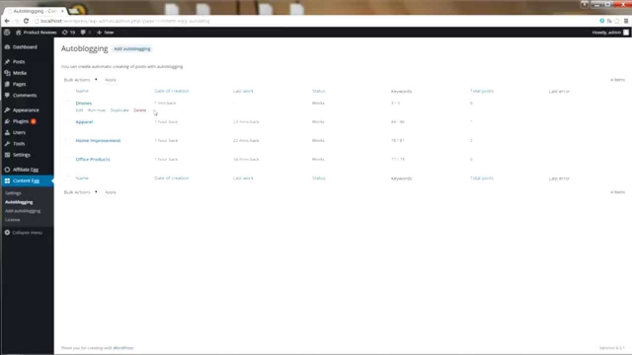 Autoblogging for Wordpress - Content Egg Plugin