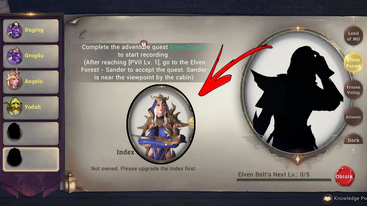 MU Origin 3 Elven Statue Quest