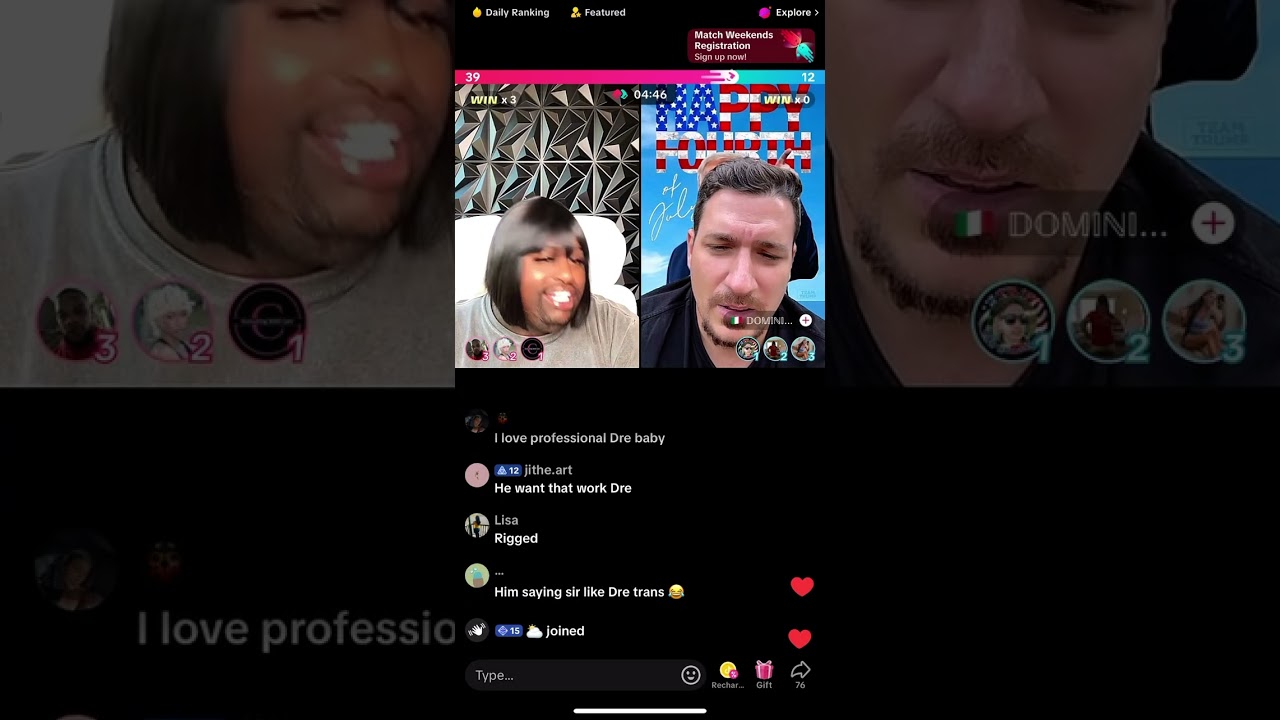Drebaby vs an italian Trump supporter (7/4)