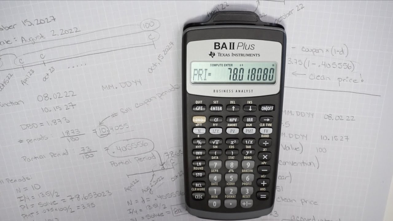 Example Clean and Dirty Bond Price Calculation - 2 METHODS! | BA II Plus