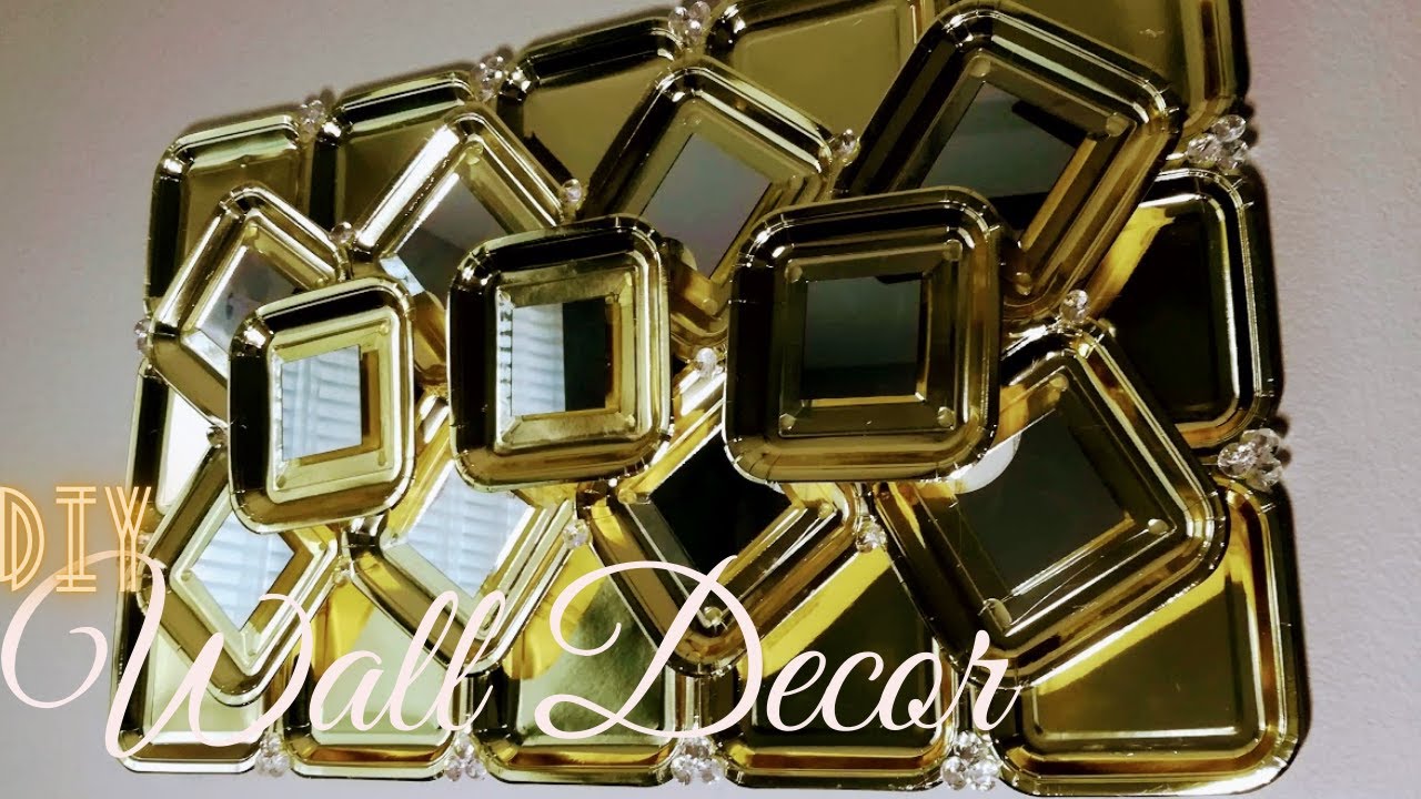 Watch how we made a Gold Wall Décor using paper plates I GOLD WALL MIRROR