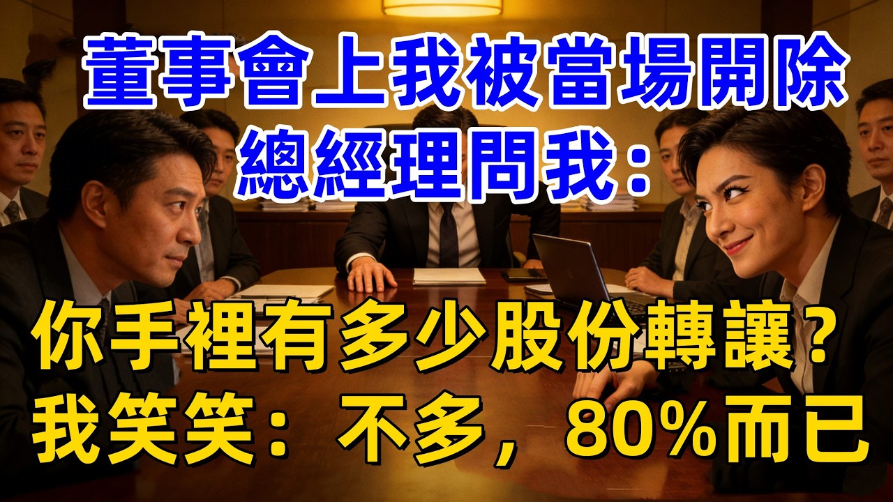 董事會上我被當場開除，總經理問我：你手裡有多少股份轉讓？我笑笑：不多，80%而已