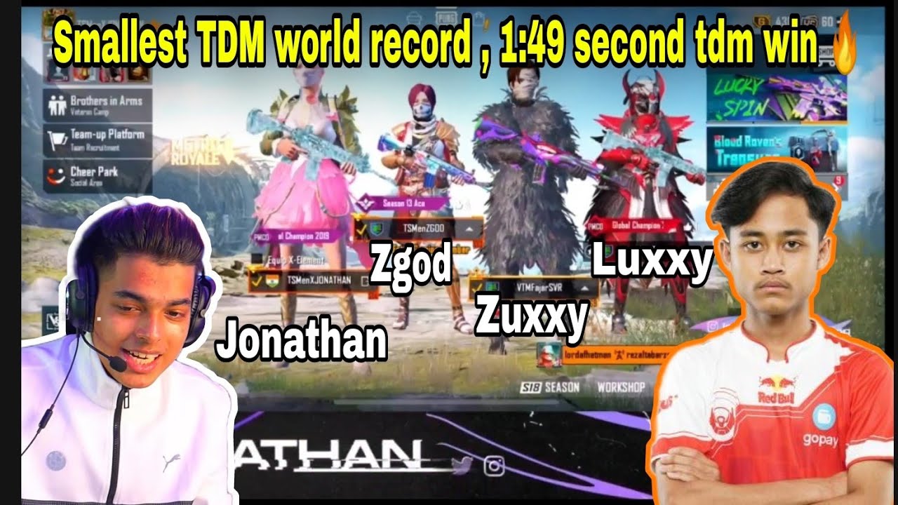smallest tdm ever ft jonathan, zgod,btr zuxxy, only 1:49 second tdm win 🔥🔥