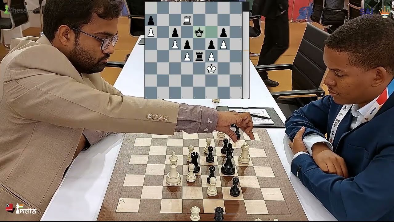 Iniyan Pa smoothly liquidates into a Rook endgame against Dylan Isidro Berdayes Ason