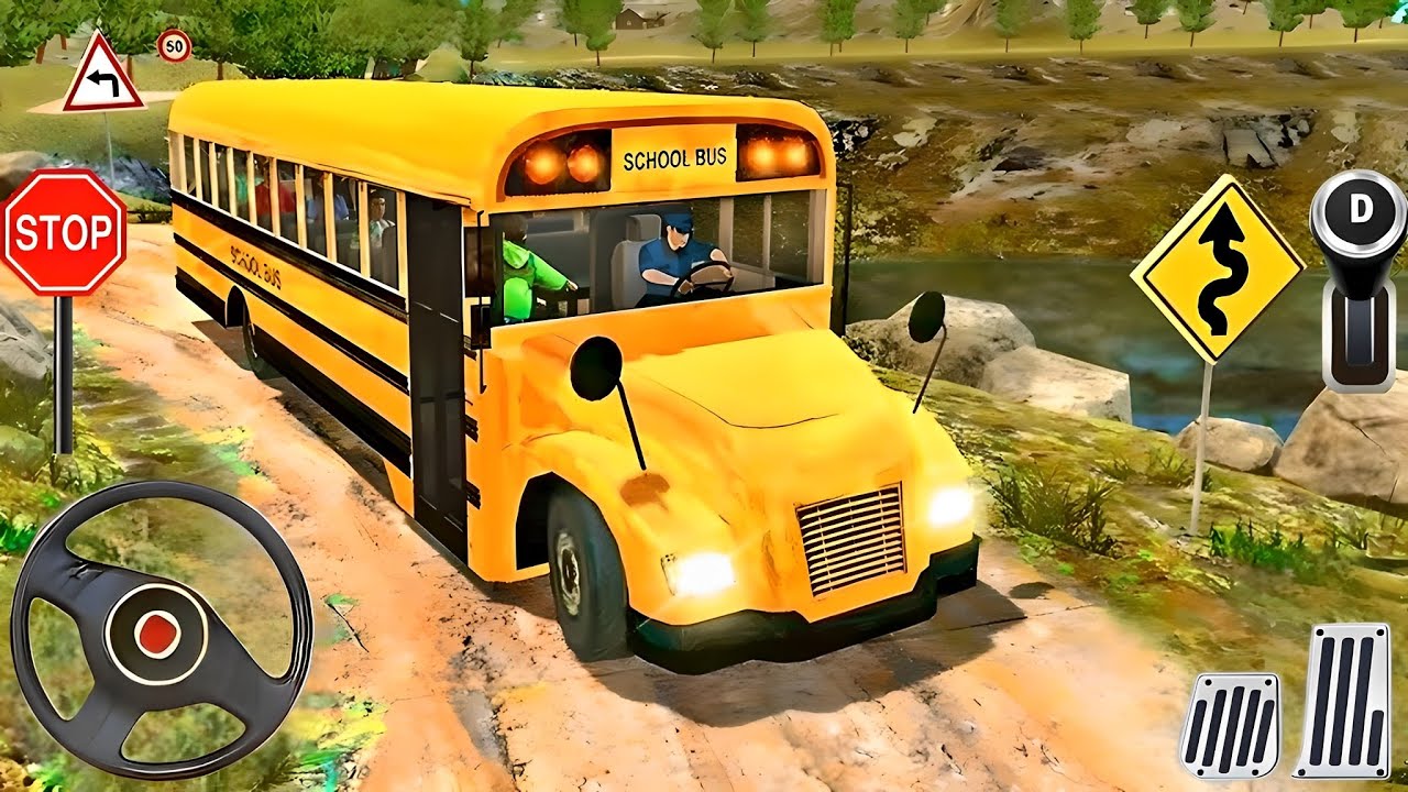 Offroad High School Bus Driver Simulator - Bus Driving Simulator 3D - Android GamePlay