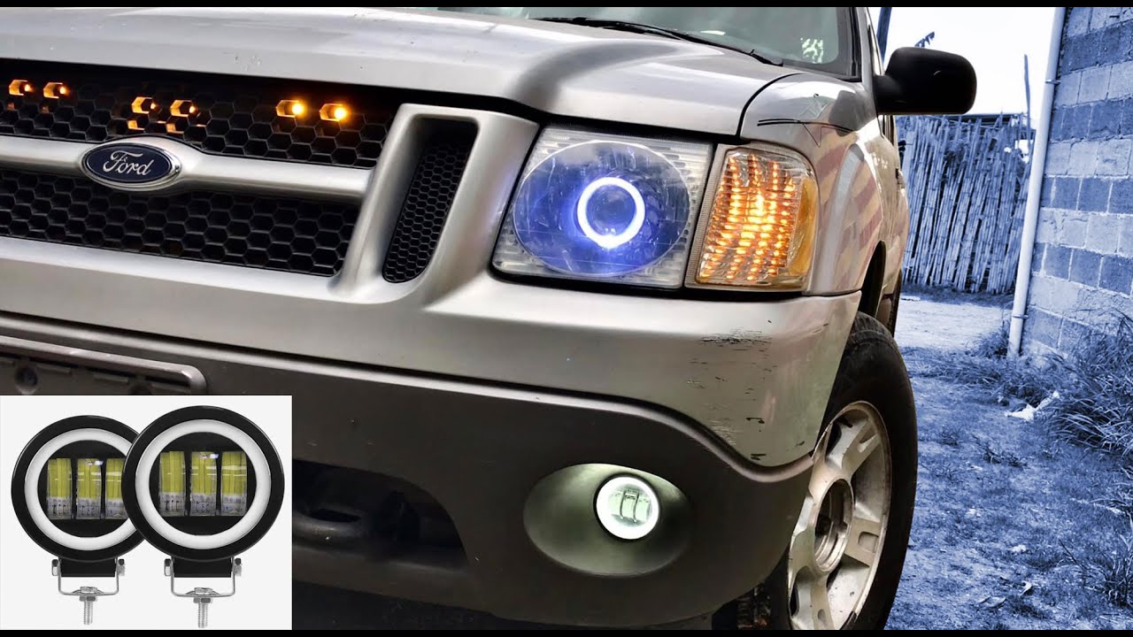 Le Instalo Nuevos Faros Led Ojo De Angel En Los Neblineros a La Ford Explorer Sport Trac y quedo asi