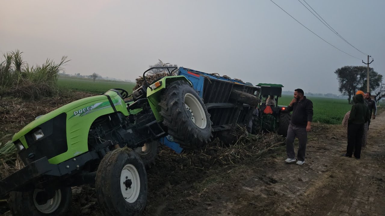 गन्ने की ट्राली निकलते समय हुआ  भारी नुकसान #farmerlife #tractorlover #nishudeshwal 