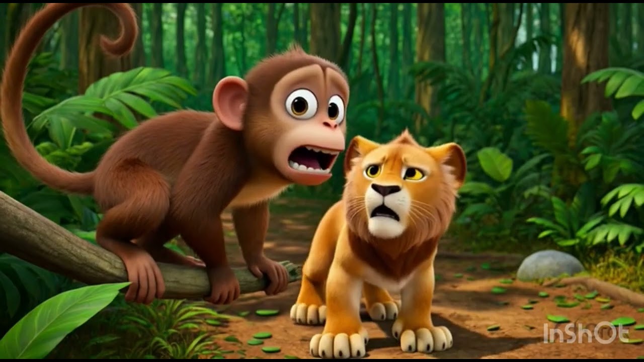 🦁 Lazy Lion vs Naughty Monkey 🐒 | Jungle Comedy Adventure | Full Story