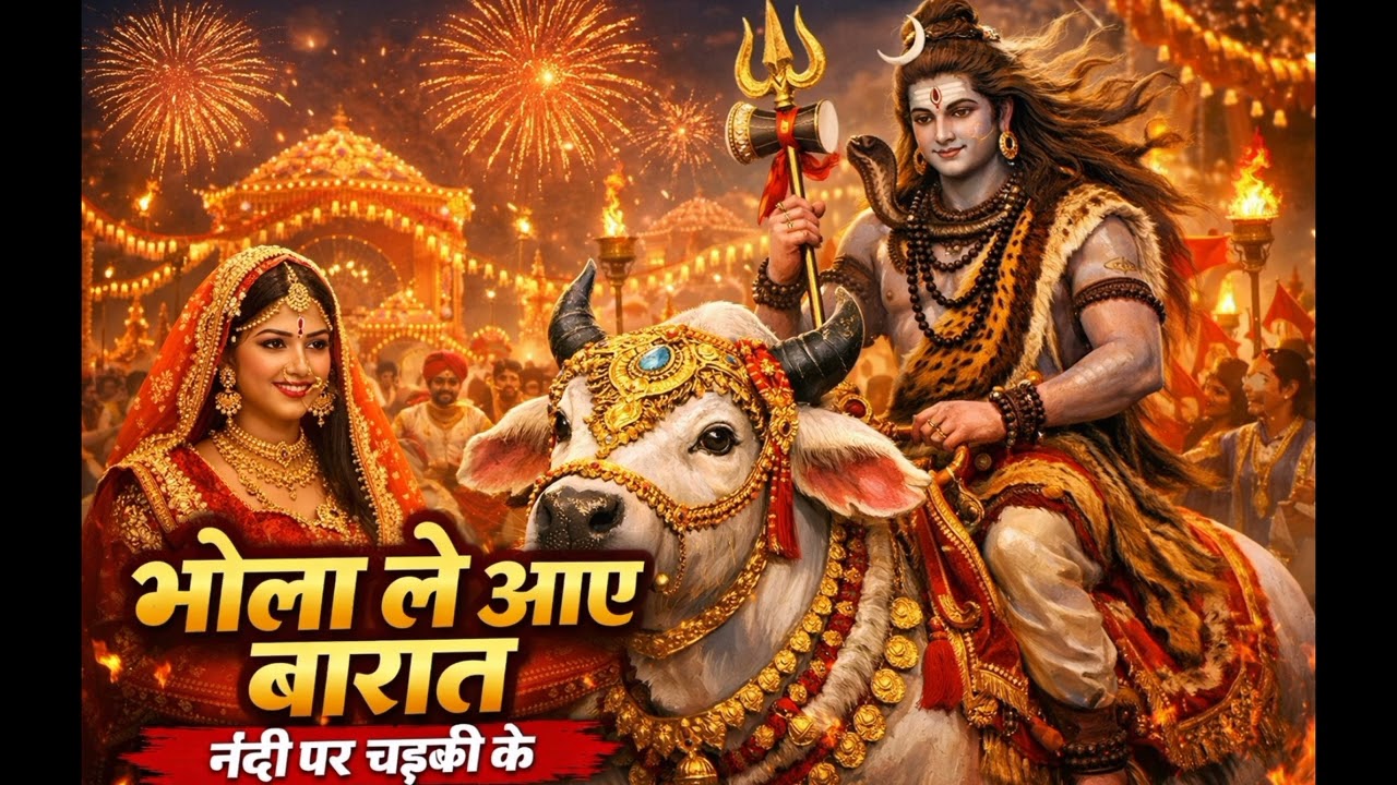 भोला ले आए बारात नंदी पर चढी के !! शिव विवाह गीत 🥰  शिव भक्ती 