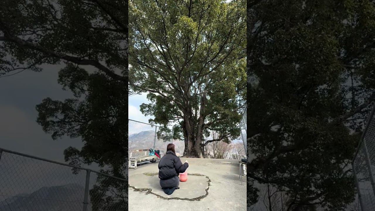 サムハラ神社奥の宮でクリスタルボウルを鳴らす。