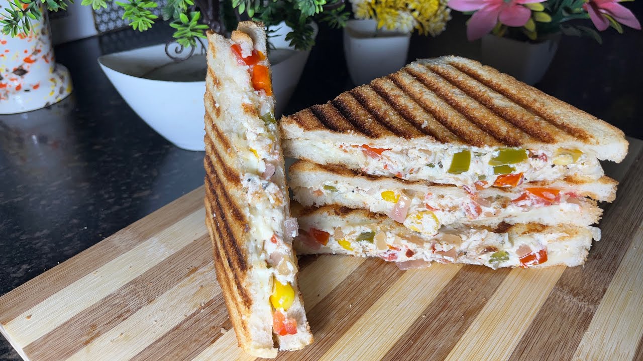 Grilled Healthy Veg Sandwich | Easy Mix Vegetable Sandwich | Cafe Style Recipe | Saima kitchen