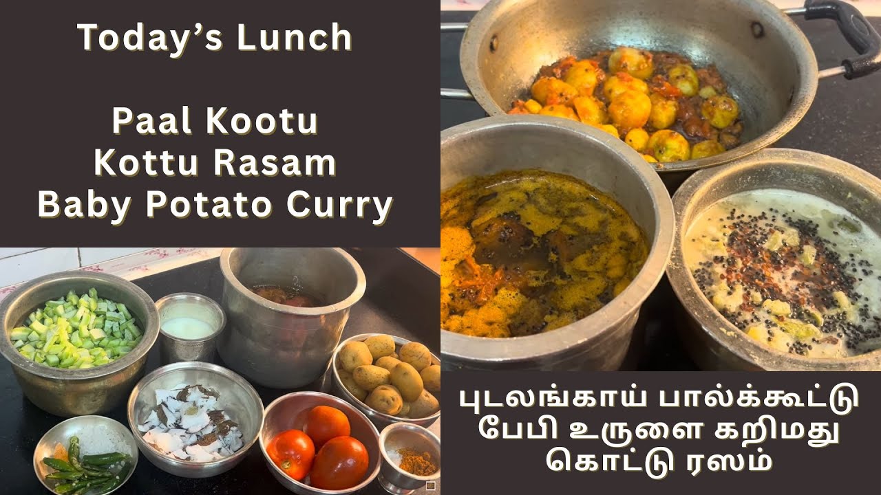 Lunch Recipes - Paal Kootu, Curry & Rasam