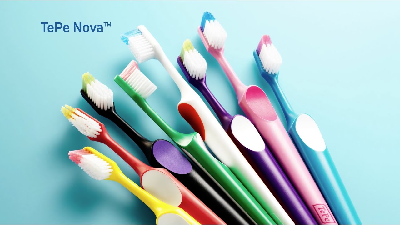 TePe Nova™ Toothbrush - designed with an easy-reach tip for access in hard-to-reach areas