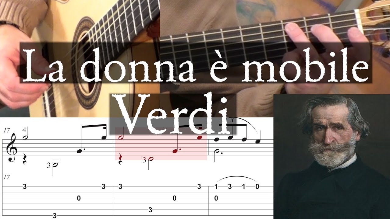 LA DONNA E MOBILE - Giuseppe Verdi - Full Tutorial with TAB - Fingerstyle Guitar