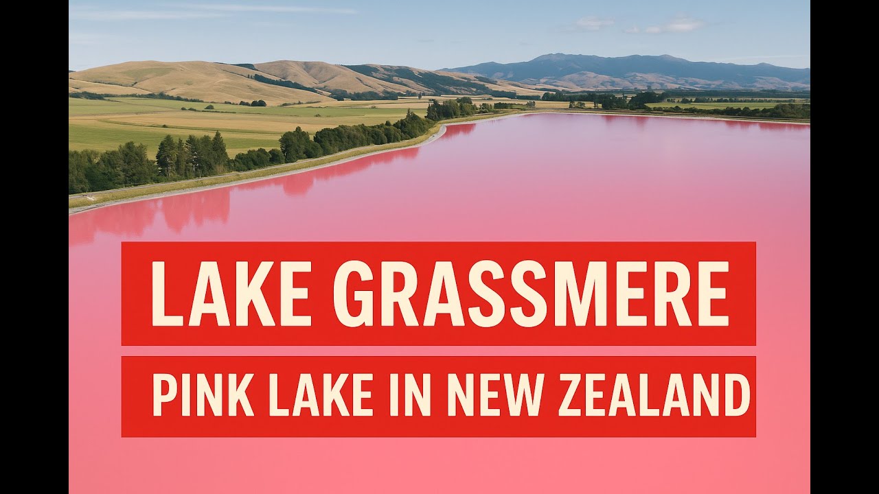 Lake Grassmere -  pink lake in New Zealand