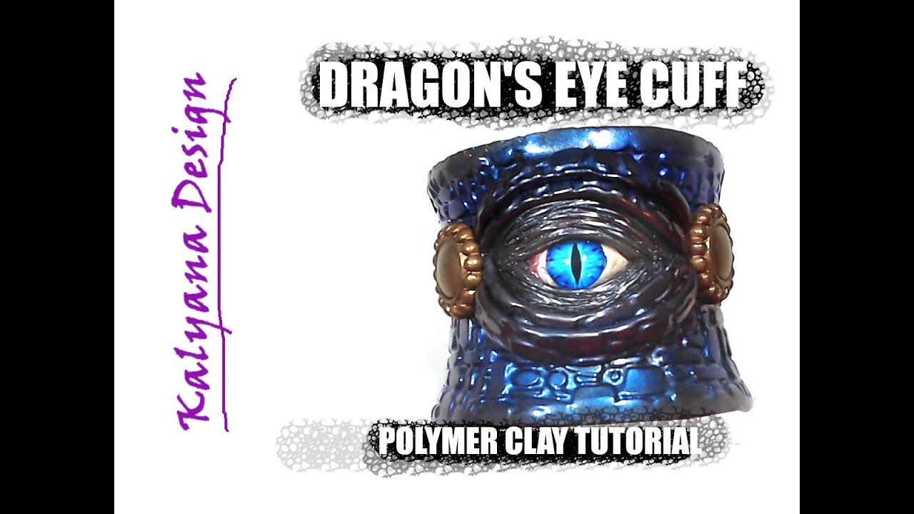 Dragon eye cuff using DecorRom mica powders - polymer clay tutorial 485